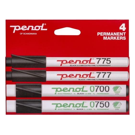 Penol Marker 700+777+0700+0750, permanent, black - with 4 pcs. (4x) (12901001)