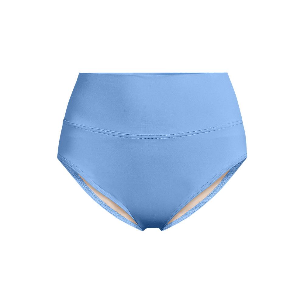 Bikinihose zum Umschlagen, High Waist, für Damen, Damen, size: regular, Blau, Nylon-Mischung, by Lands' End