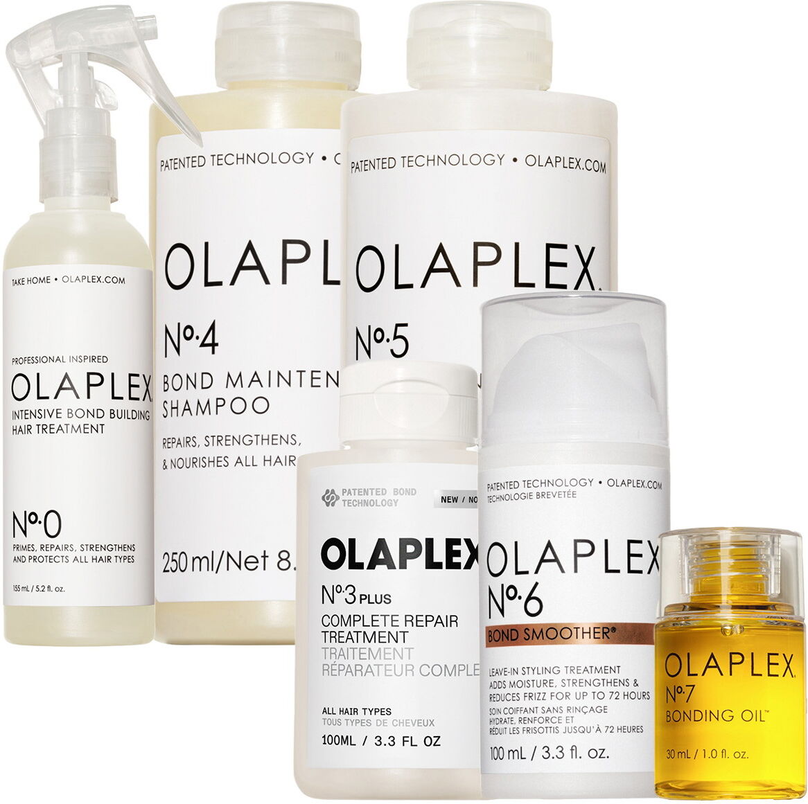885ml Olaplex Big Olaplex Set (No.0 155ml + No.3PLUS 100ml + No.4 250ml + No.5 250ml + No. 6 100ml + No.7 30ml)