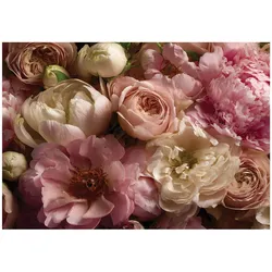 FOTOTAPETE Blumen Pfingstrosen Rosa 250x175 cm