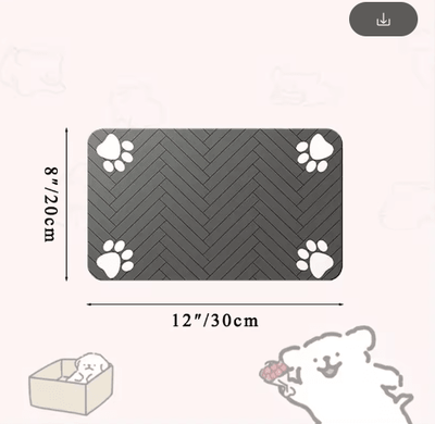 Inspire Picks Waterproof Quick Dry Pet Feeding Mat Non Slip Placemat For Dog & Cat Bowls black 30x40cm