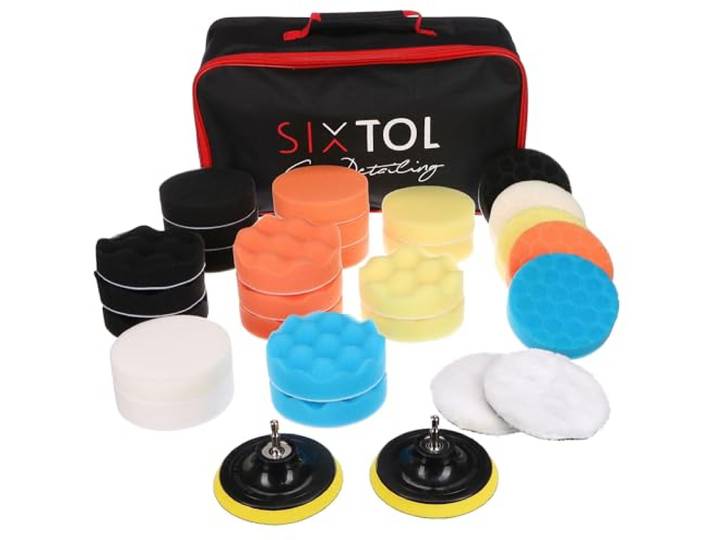 Set Polierpads/Schwämme mit Halter für Autopflege CAR DETAILING PAD 30, 30 Stk.