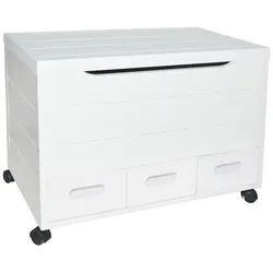 MUEBLEAR - Truhe 3 Schubladen 70,5x40x55,5 cm Weiß
