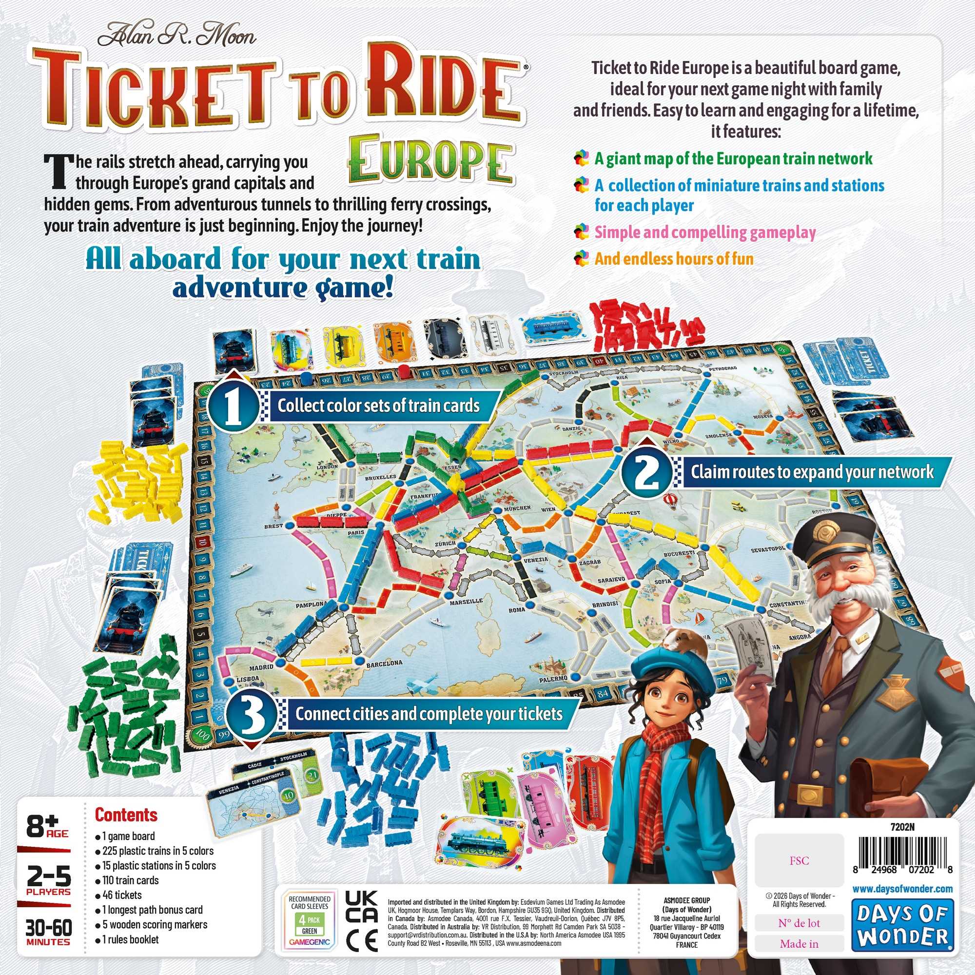 Ticket to Ride Europe (Refresh) Board Game by Days of Wonder
