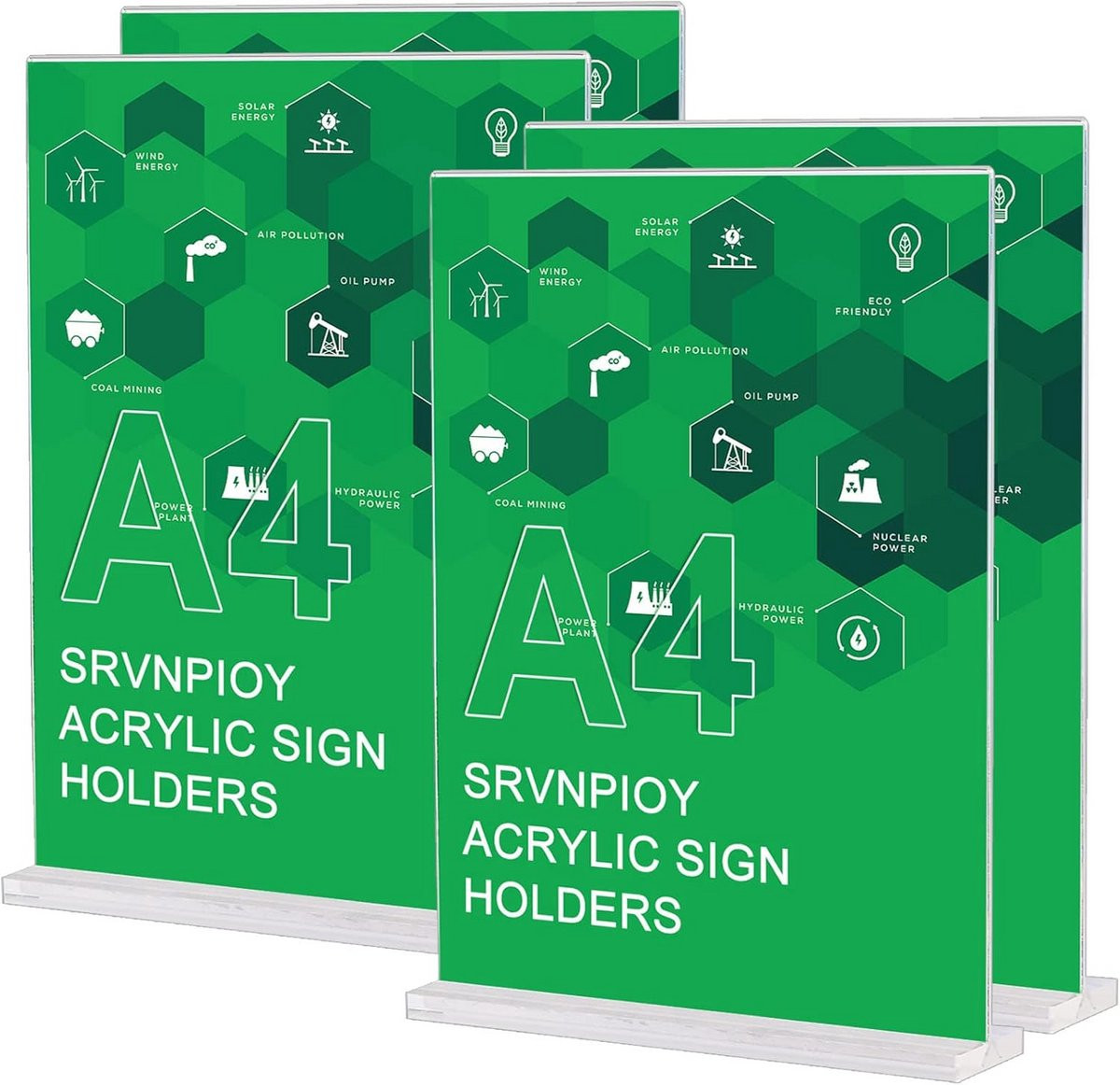 A4 Acryl Bordhouder Set - Duidelijke Tafelstandaards voor Menu's en Displays