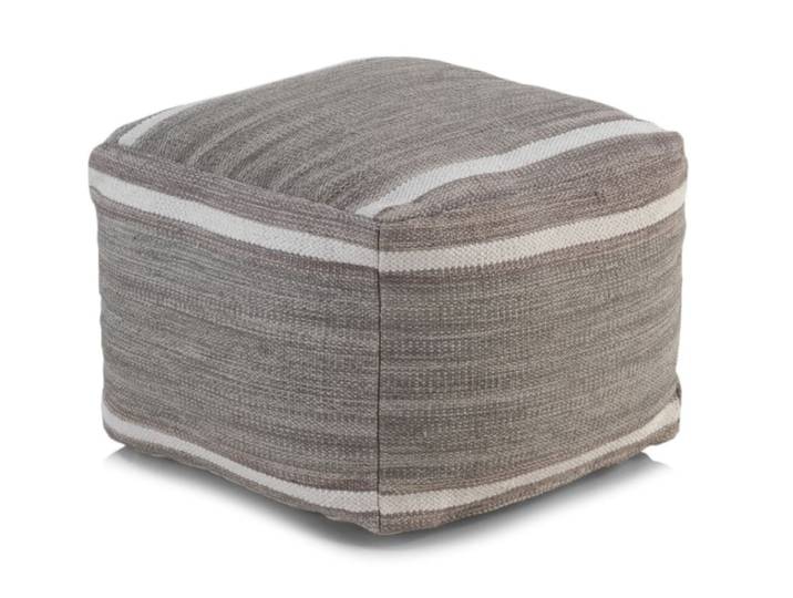 Pouf en coton gris 45x45x35 cm