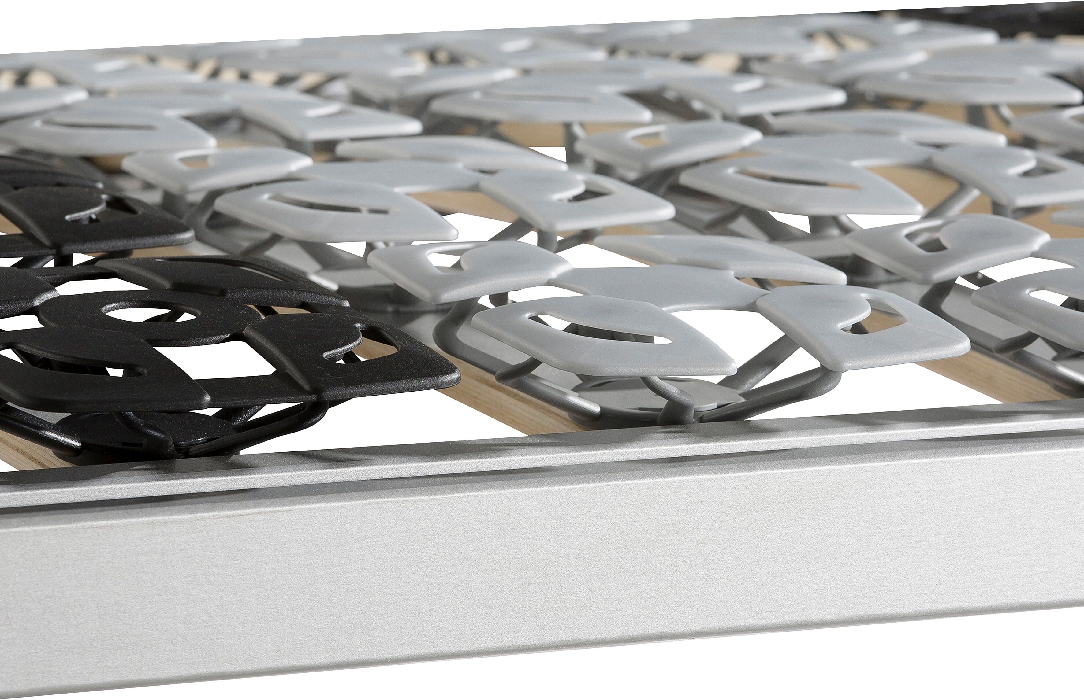 Tellerlattenrost BECO "Flex Modul", schwarz-weiss (schwarz, weiß), B:100cm H:8,5cm L:200cm, Lattenroste, Tellerlattenrost, mit 4-fach Module schwarz, weiß B/L: 100cm x 200cm, 120 kg