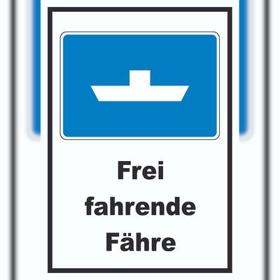 HB-Druck Frei fahrende Fähre Symbol und Text A2 (420x594mm)