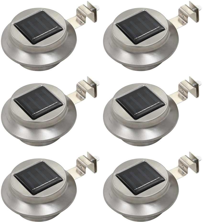 vidaXL Lampe solaire à LED ronde d'extérieur 6 pcs 12 cm Blanc