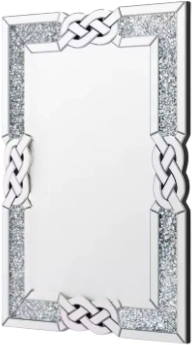 Grandiose Kristal Wandspiegel XL - Rechthoekig - 90 x 60 cm