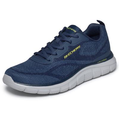 Sneaker SKECHERS "TRACK-POHLTER", Herren, Gr. 44, navy, Textil, Schuhe Sneaker, Schnürschuh, Freizeitsneaker, maschinenwaschbar, Leichtgewicht