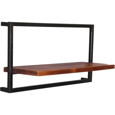 Wandregal SIT "Aalborg Wandregal-Set 5-teilig aus Mangoholz mit Altmetall", schwarz (schwarz, natur), B:120cm H:75cm T:25cm, Massivholz, Metall, Regale, Wandregal, 5 unterschiedlich große Wandregale für flexible Gestaltung