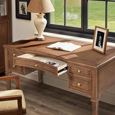 Taylor "Dauphin 55"" Modern Farmhouse 5-Drawer Solid Wood Executive Desk"