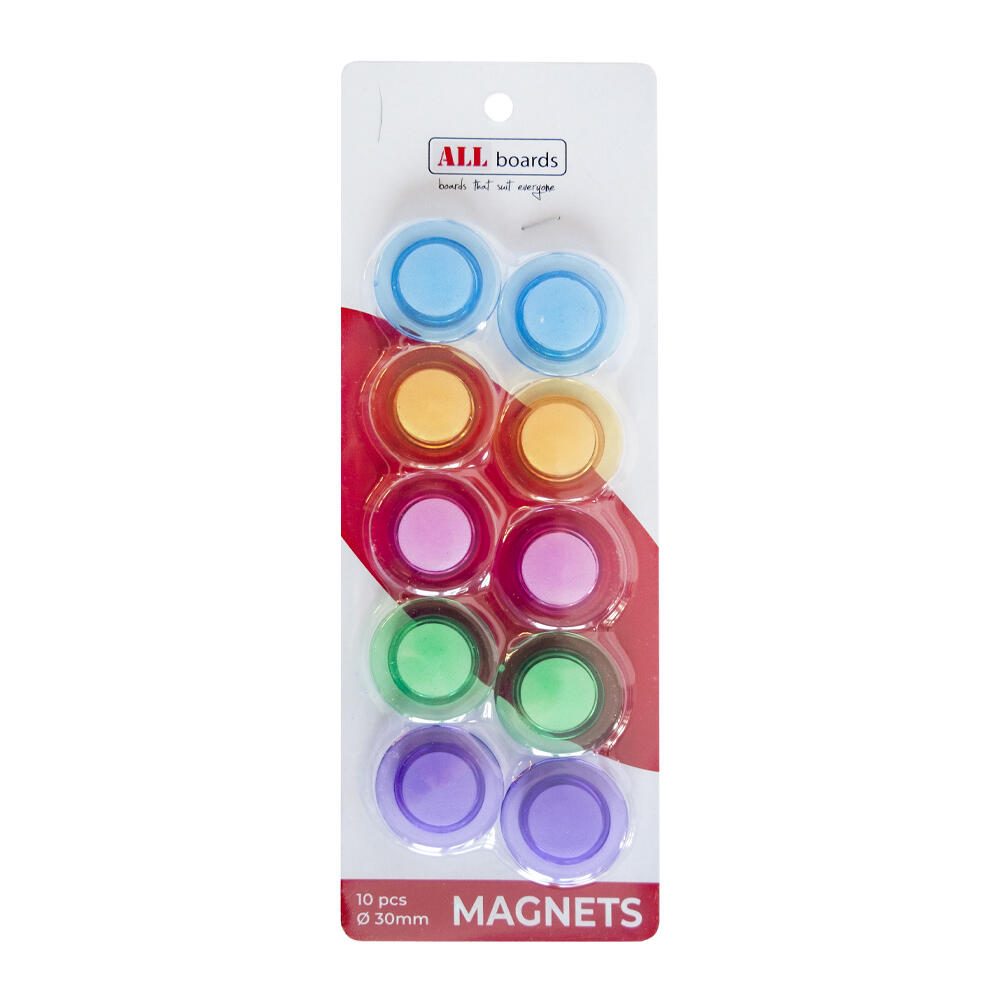 ALLboards Magnete farbsortiert, Kunststoff Ø 3,0 x 0,6 cm MSMIX30/10