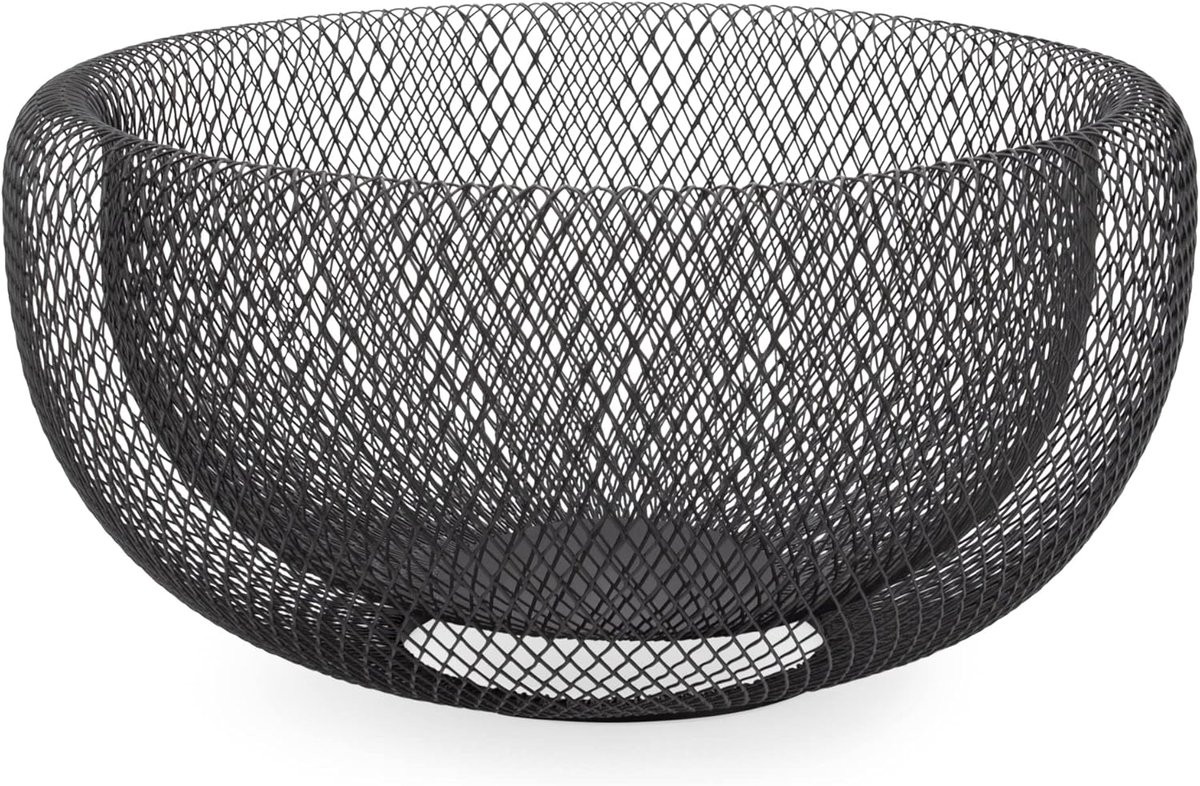 Decoratieve Kom Zwart - Stijlvolle Dubbelwandige Fruitmand - Breedte: 30 cm