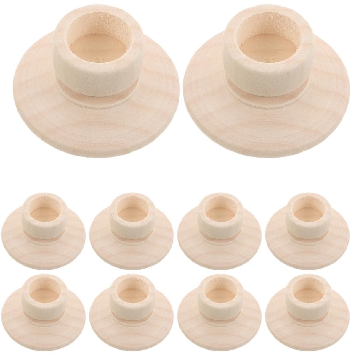 Dailygoods 10-delige houten kandelaar set voor theelichthouders en tafeldecoratie