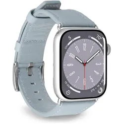 Puro E-Classic Band für Apple Watch 38, 40 und 41mm (Kunstleder, Leather), Uhrenarmband, Blau