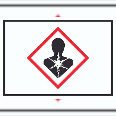 HB-Druck Schild Gesundheitsgefahr Symbol Sensibilisierung der Atemwege A2 Rückseite selbstklebend