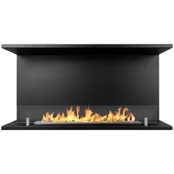Divina Fire -  Eingebauter Bioethanolkamin Dreiseitiger Biokamin mit 3 offenen Seiten 90x45 TREVI 90