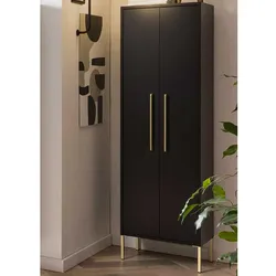 Moderner Badhochschrank in Schwarz und Gold Made in Germany