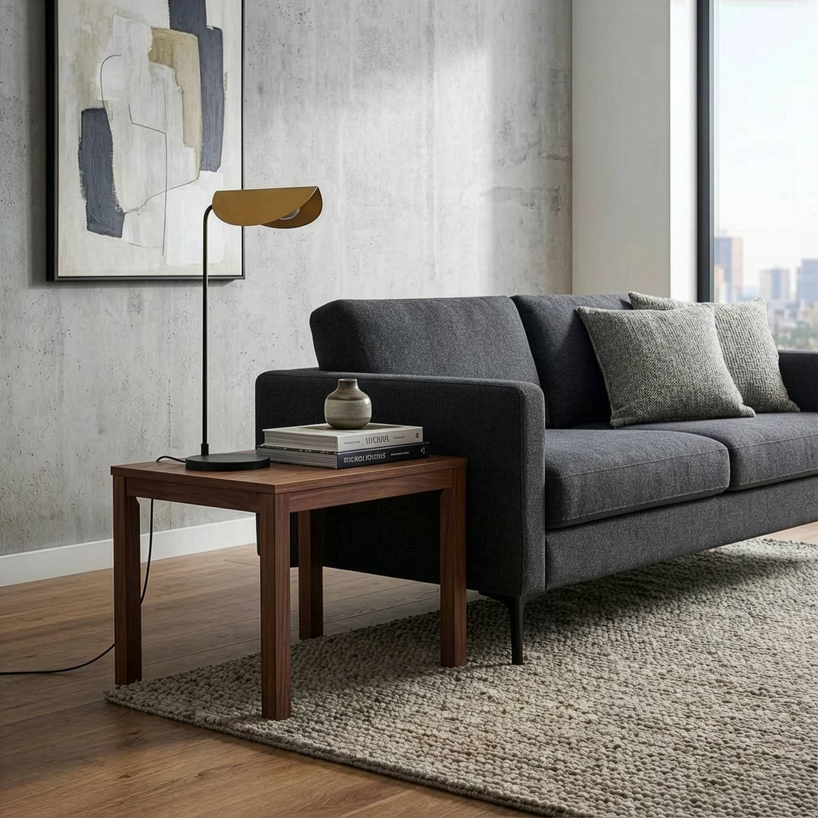 Tischlampe Corner Opviq, schwarz, für Wohn- / Esszimmer, Metall, Modern, Tischlampe