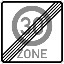 Klemos 2x2 – Verkehrszeichen 30 Zone Ende 274.2