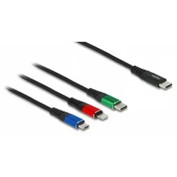 DeLOCK USB Ladekabel 3 in 1 USB Type-C™ zu Lightning™ / Micro USB / USB Type-C™ 1 m
