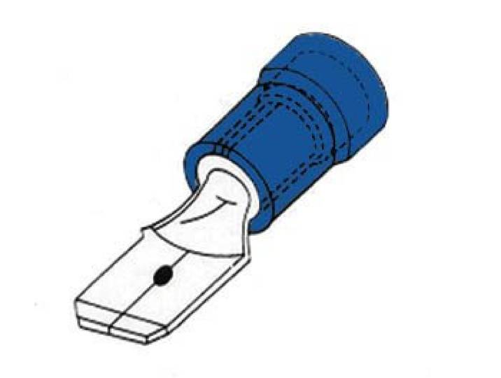 velleman Stekker 6,4 mm, blauw