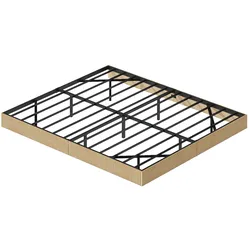 MODFU Bettgestell Holzwerkstoff & Eisen Natur 200x180x25 cm mit LED und Schwebedesign
