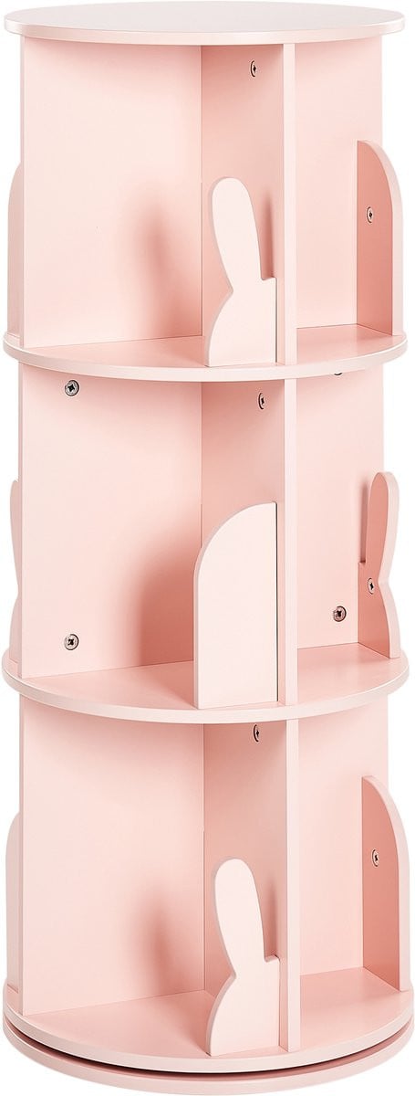 Beliani CANEY Boekenkast draaibaar - Pastelroze - MDF