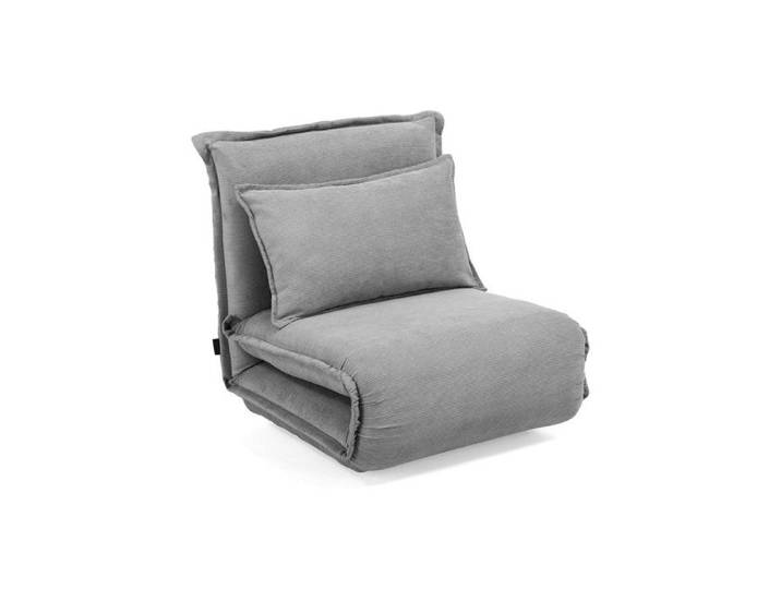 Fauteuil convertible chauffeuse en velours côtelé gris – GRACIE Meubletmoi