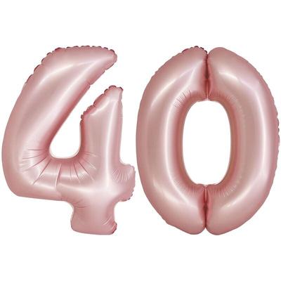 XL Folienballon roségold rosa Zahl 40