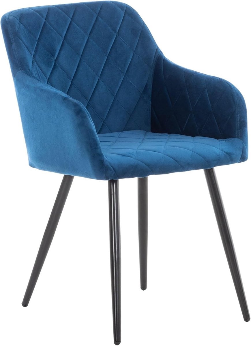 Stijlvolle eetkamerstoel met fluwelen bekleding en armleuningen