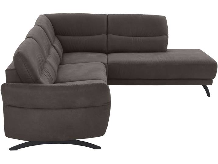 Ecksofa HOME AFFAIRE Novalis, Herz-Waage-Funktion & klappbarer Armlehne , elephant, B:269cm H:91cm T:221cm, 100% Polyester, Sofas, Ecksofa, Ergonomischer TTFK-Komfort, saugroboter-freundlich, frei stellbar