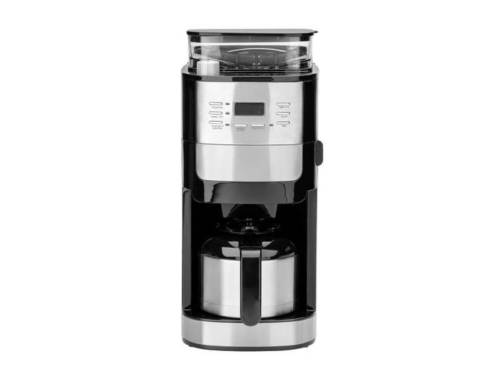 Chef Cuisine Filterkaffeemaschine, Schwarz, Edelstahl, Metall, Kunststoff, Glas, 1,5 L,1500 ml, 20x45x26 cm, Warmhalteplatte, automatische Endabschaltung, Wasserstandsanzeige an der Kanne, Tropf-Stopp-Funktion, Thermoskanne, Timerfunktion, Heißwasserfunktion, Mahlgrad einstellbar, Mahlwerk, Wassernachfüllanzeige, rutschfester Stand, Produktvorauswahl, Küchengeräte, Kaffeemaschinen & Zubehör