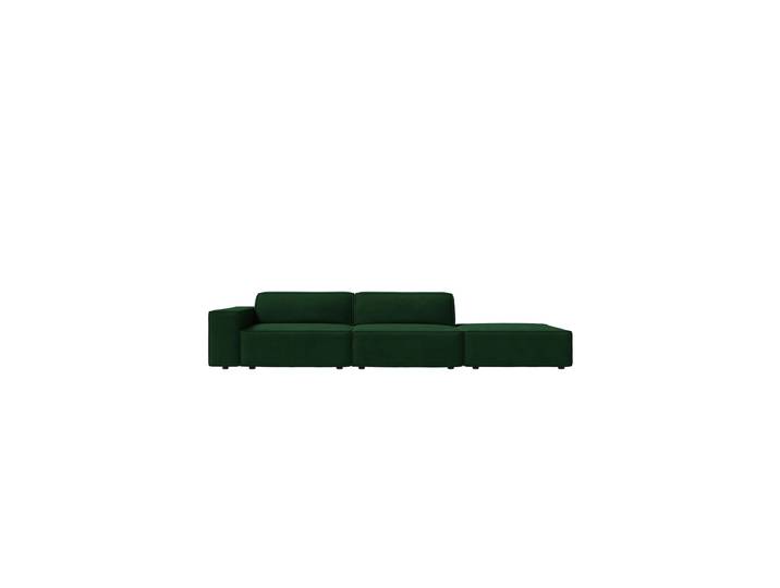 3-Sitzer Designsofa „Jodie“ mit abgerundetem Ottomane Samtbezug Smaragdgrün Chosen by Bloomingloft