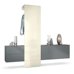 GARDEROBE Carlton Paneel in Creme Hochglanz
