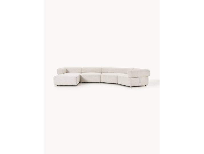 Grand canapé modulable en bouclette avec pouf Anton