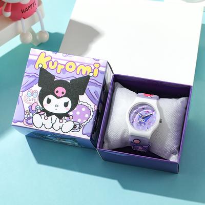 Tiny Tots Teens Trends Cinnamoroll Kuromi Melody Girls Watch, 3D Hello Kitty Children Watches With Box b