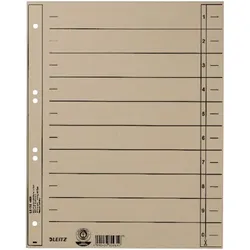 LEITZ Trennblatt A4 230g Karton grau Packung mit 100 Stück