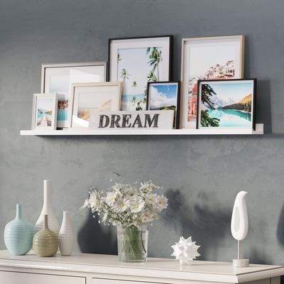 Wallniture Denver 46 Inch Picture Ledge, Floating Shelf for Photo Storage, White