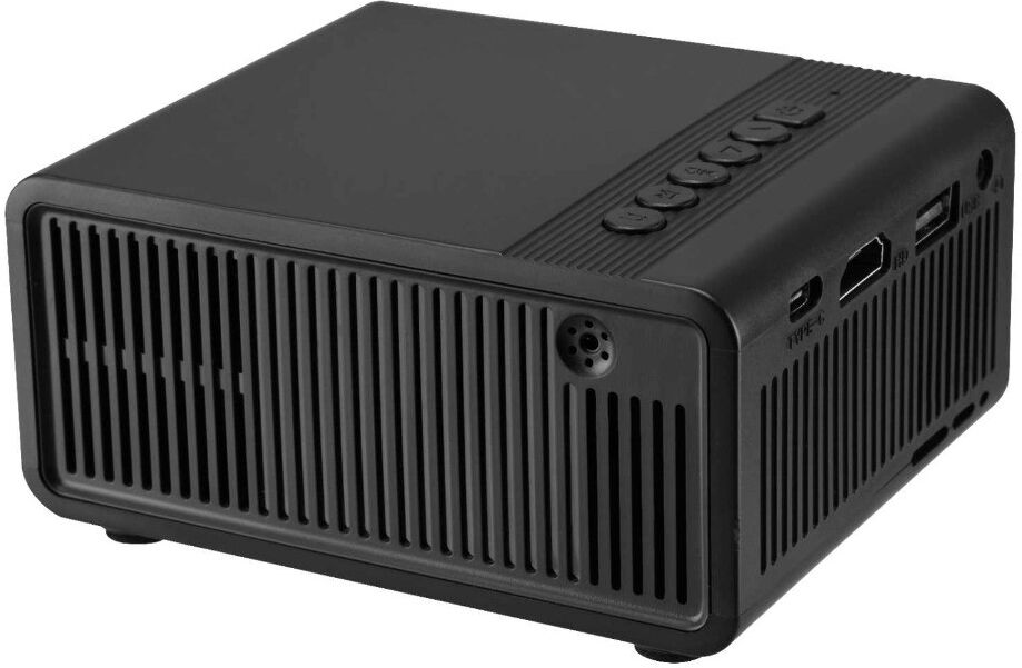 INF Mini projecteur portable à cardan avec projection smartphone 1080p, écran 20-100 pouces et mise au point manuelle Le noir