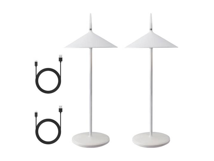 ZMH Tischleuchte Hellmann 15.4/11.5/37.6 cm, Weiß, Metall, Kunststoff, Mode, LED integrated, 11.5x37.6x15.4 cm, Lampen & Leuchten, Innenbeleuchtung, Tischlampen