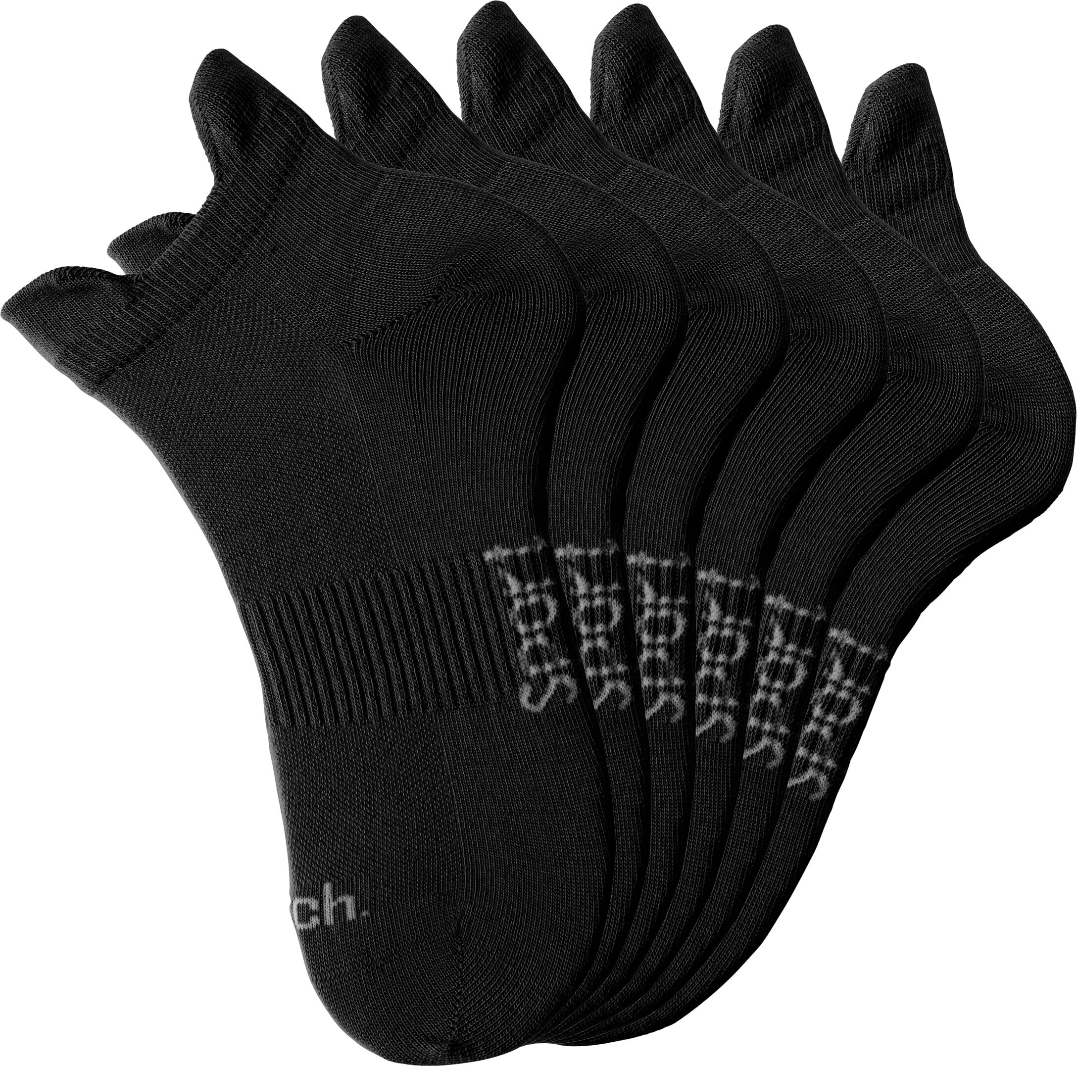 Sneakersocken BENCH., Herren, Gr. 35-38, schwarz (6x schwarz), Baumwollmischung, unifarben, elastisch, Socken Sneakersocken, mit feiner Mesh Konstruktion und Mittelfussgummi 6x schwarz 35-38