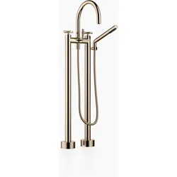 Dornbracht TARA Wannen-Zweilochbatterie für freistehende Montage, Drehumstellung Wanne/Brause Ausladung 220mm, 25943892-47, Farbe: Champagne