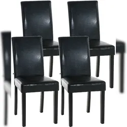 Décoshop26 - Set mit 4 bequemen Esszimmerstühlen im modernen Design aus schwarzem PVC mit schwarzen Holzbeinen 10_0001766 10_0001766