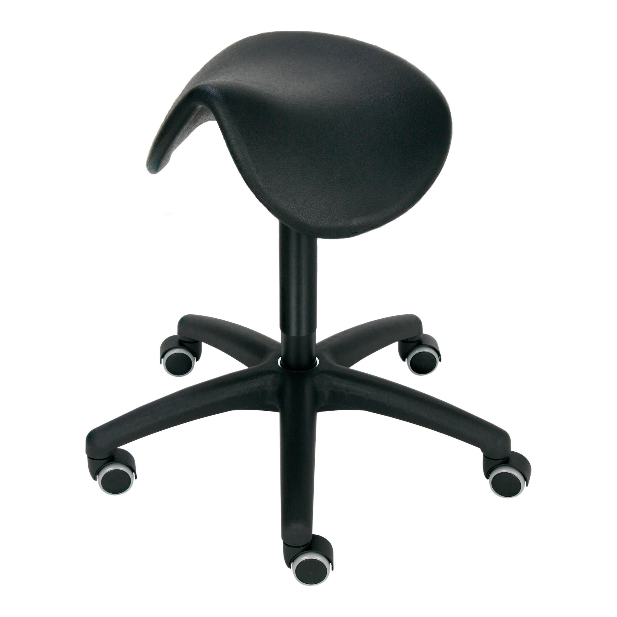 STIER Sattelhocker multibeweglich PU-Sitz 490-680mm Fußkreuz Ø630 mit Rollen (907644)