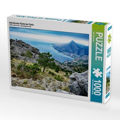 CALVENDO Puzzle Adriatische Küste bei Omis | 1000 Teile Lege-Größe 64x48cm Foto-Puzzle für glückliche Stunden