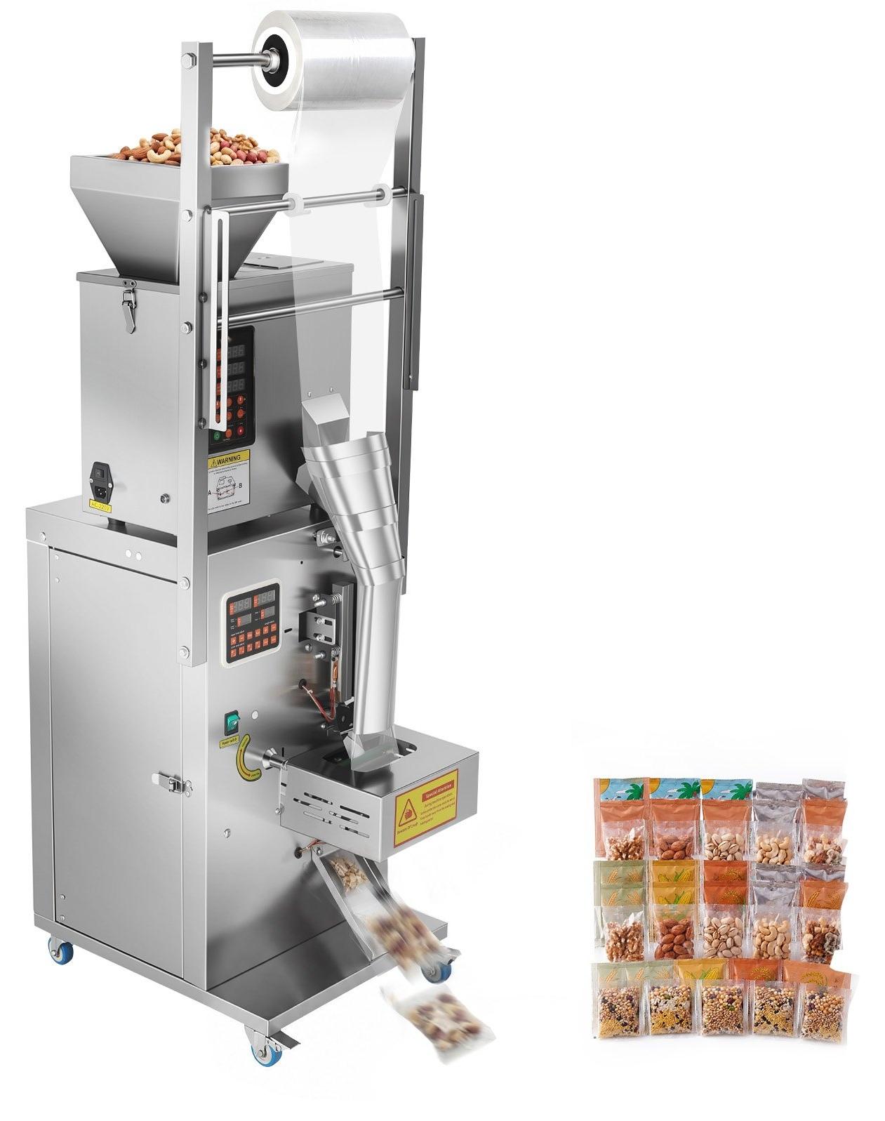 Pulver-Abfüllmaschine - Vollautomatische Verpackungsmaschine - 3-200 g Füllbereich - Intelligentes Wiegen - Edelstahl - Bodenaufstellung - Für Nüsse, Samen, Tee und Getreide