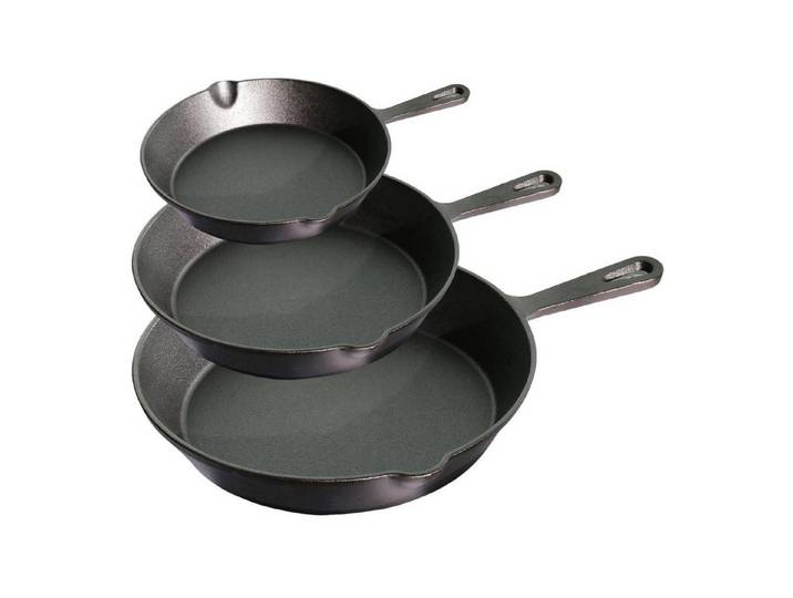LuxusKollektion Pfannen-Set Gusseisen-Pfannen-Set 3-teilig 15-25cm
